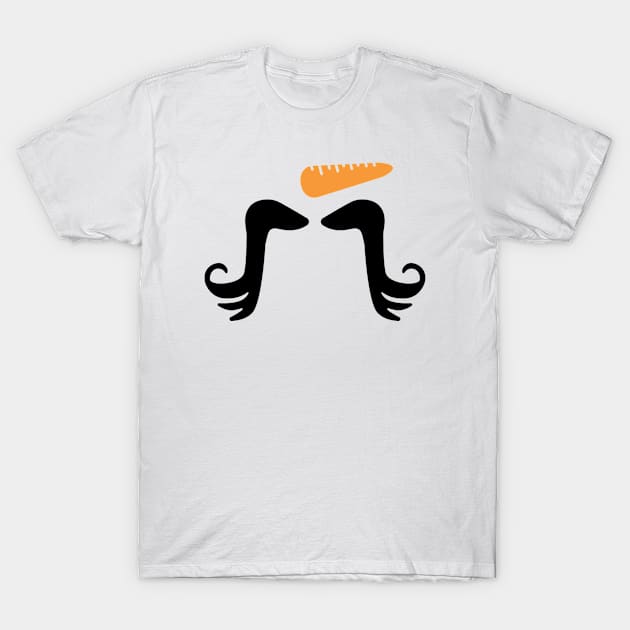 Snowman Mustache T-Shirt by mo designs 95